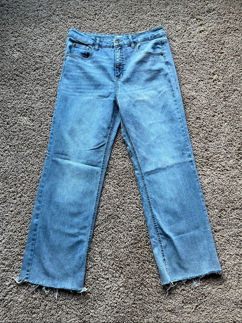 OAT New York Women’s High Rise Wide Leg Jeans Raw Hem Size 29
